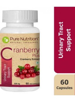 Pure Nutrition Cranberry Plus For Urinary Tract Health Support, With Cranberry Fruit&Amla Extracts  60 Veg Capsules